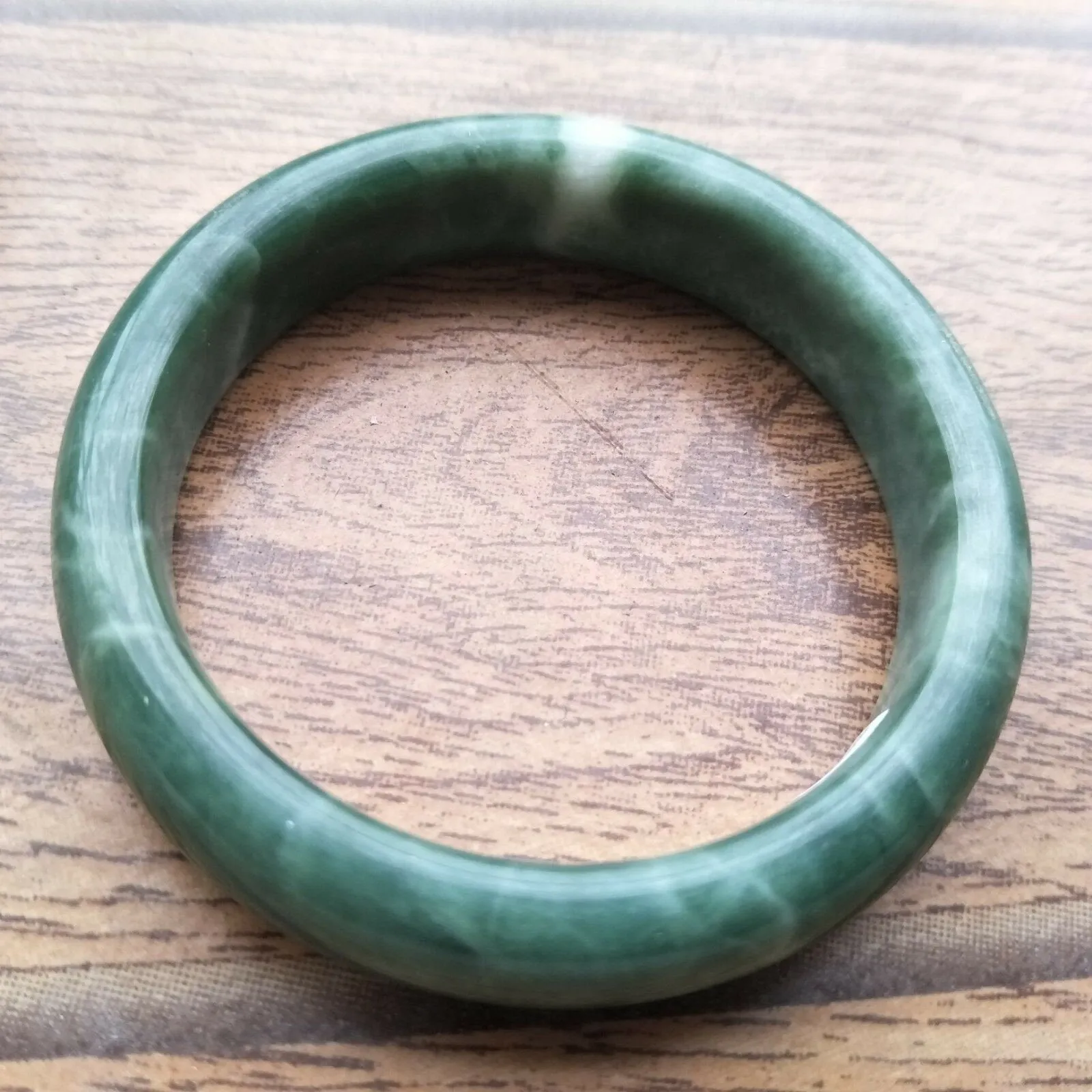 10% OFF- 58/59/60mm Certified Natural Oily Green Jadeite Emerald A*Jade HandCarved Bangle H104