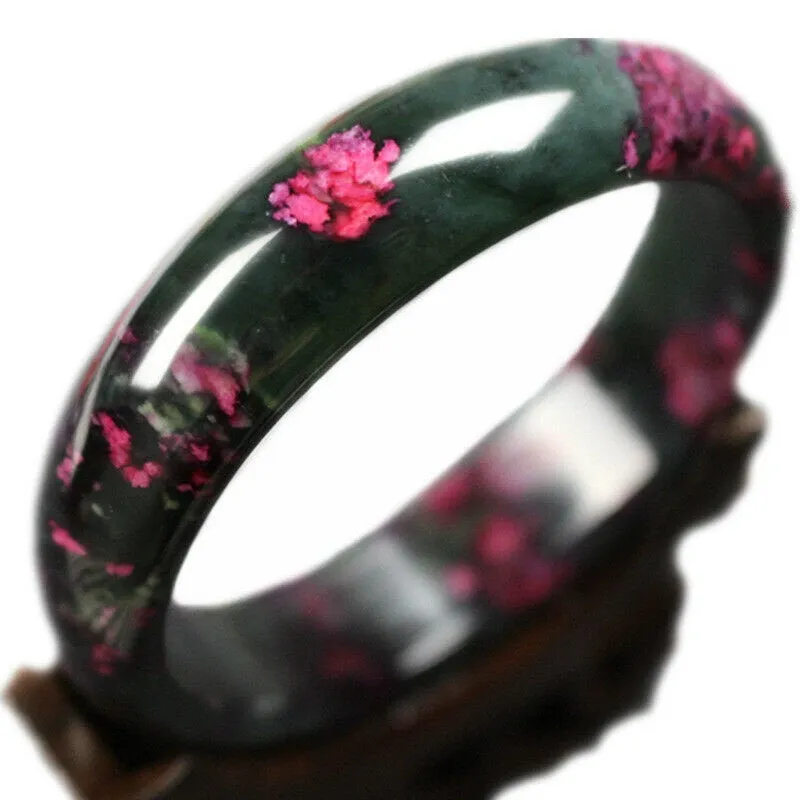 10% OFF- 58/59/60mm Certified Natural Peach Blossom Emerald A Jade HandCarved Bangle A1940