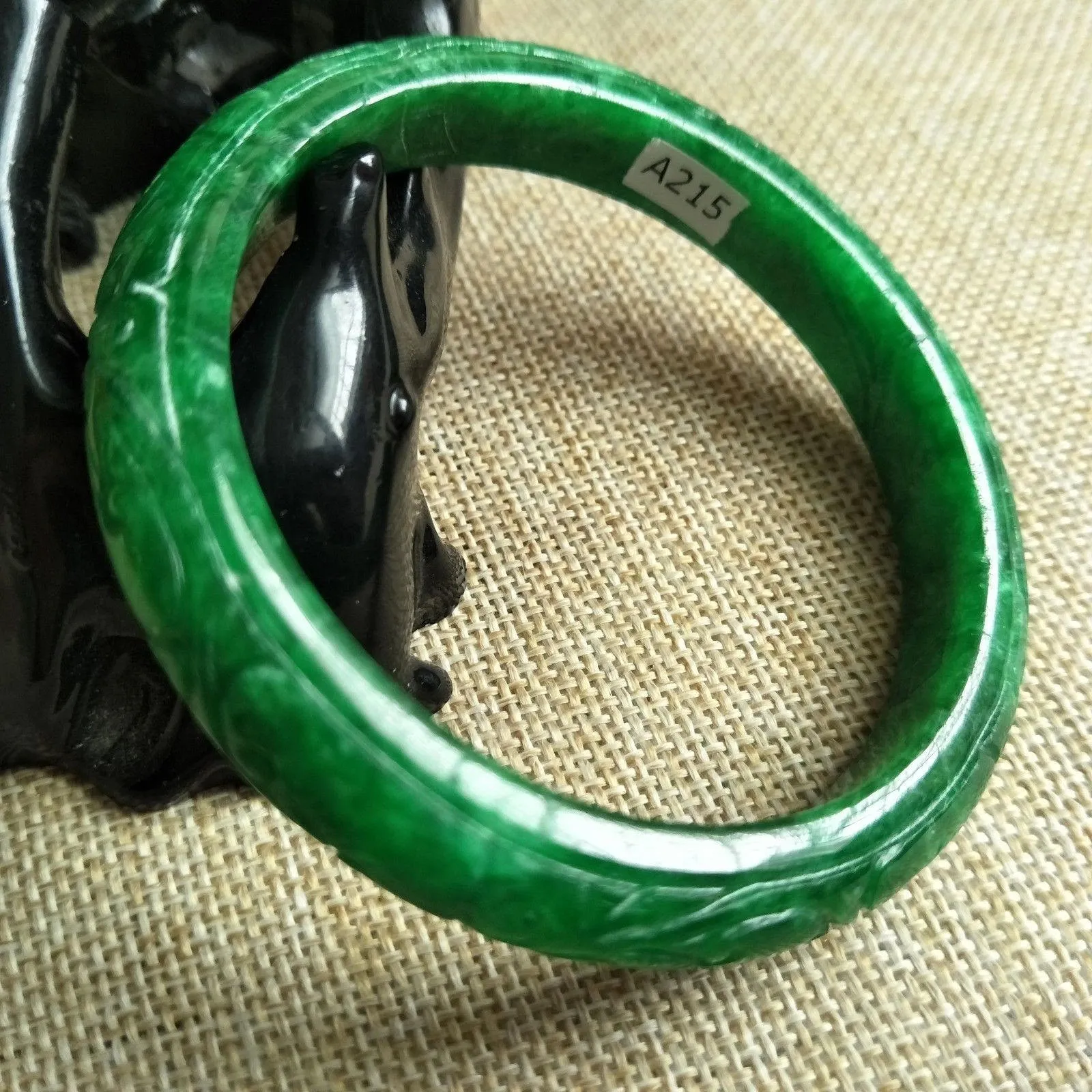 10% OFF- 59/60/61 mm Certified Natural Jadeite Emerald Jade Bangle《Grade A》A215