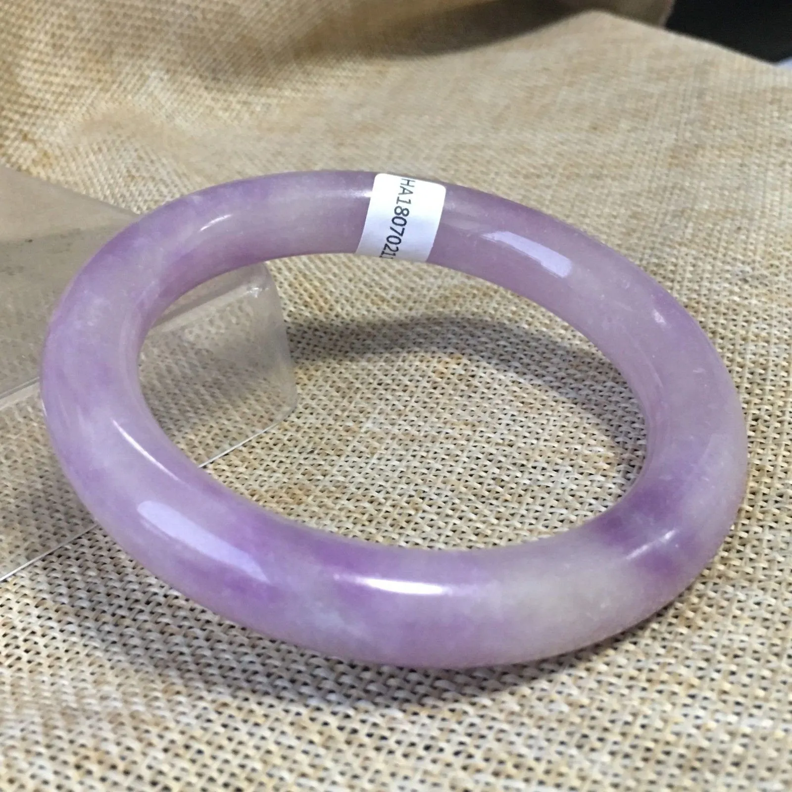 10% OFF- 59/60/61mm Certified Natural Lavender Jadeite Emerald A*Jade HandCarved Bangle HA2114