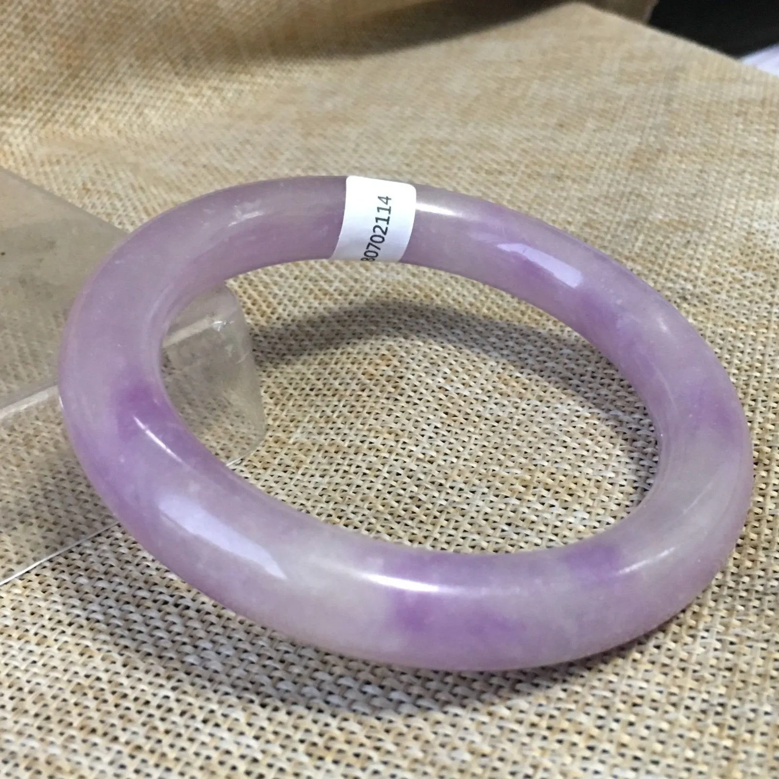 10% OFF- 59/60/61mm Certified Natural Lavender Jadeite Emerald A*Jade HandCarved Bangle HA2114