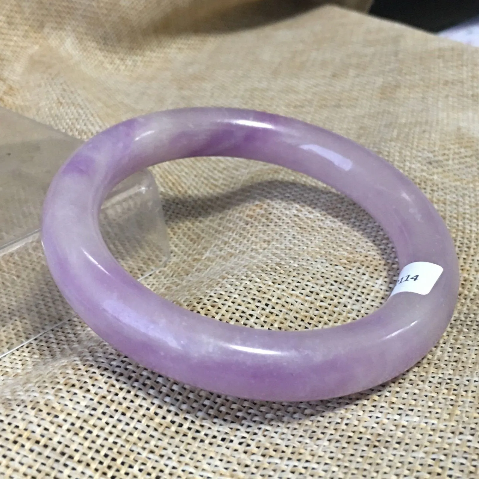 10% OFF- 59/60/61mm Certified Natural Lavender Jadeite Emerald A*Jade HandCarved Bangle HA2114