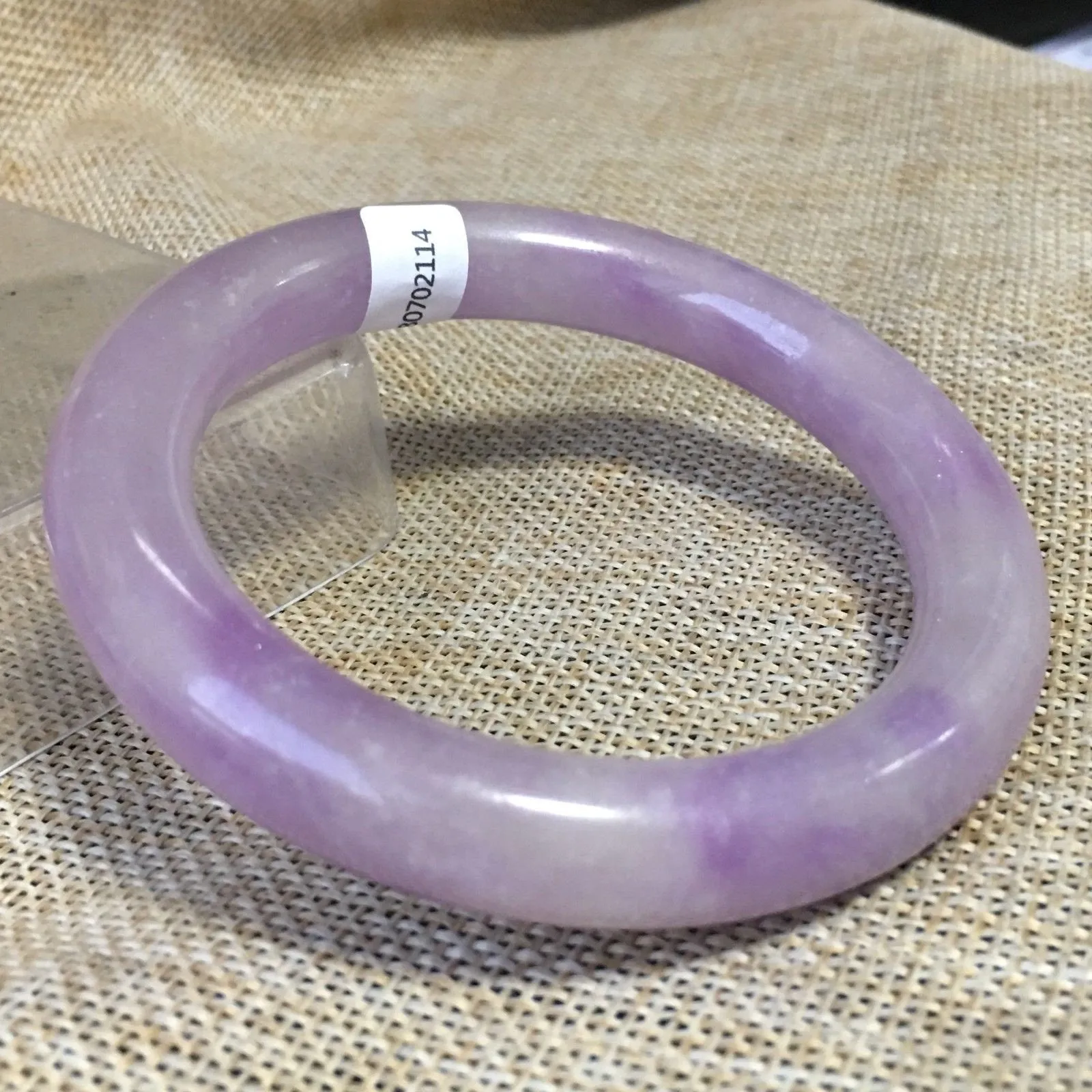 10% OFF- 59/60/61mm Certified Natural Lavender Jadeite Emerald A*Jade HandCarved Bangle HA2114