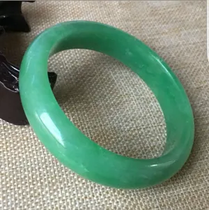10% OFF- 60/61/62 mm Certified Natural Jadeite Emerald A*Jade Handcarved Bracelet Bangle C053