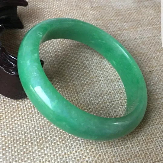 10% OFF- 60/61/62 mm Certified Natural Jadeite Emerald A*Jade Handcarved Bracelet Bangle C053