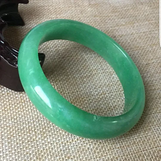 10% OFF- 60/61/62 mm Certified Natural Jadeite Emerald A*Jade Handcarved Bracelet Bangle C053