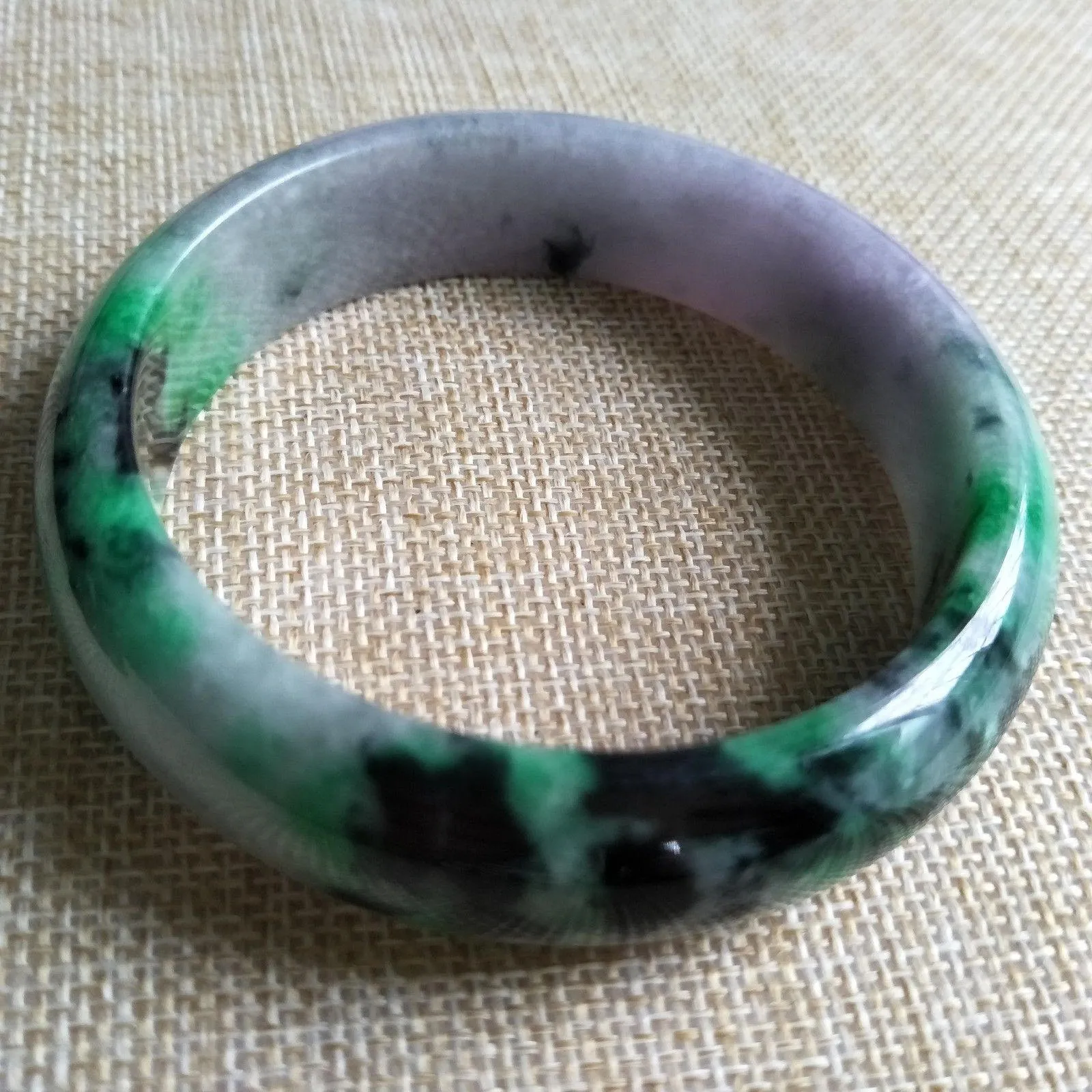 10% OFF- 61/62/63 mm Certified Natural Jadeite Emerald Jade Bangle《Grade A》D517