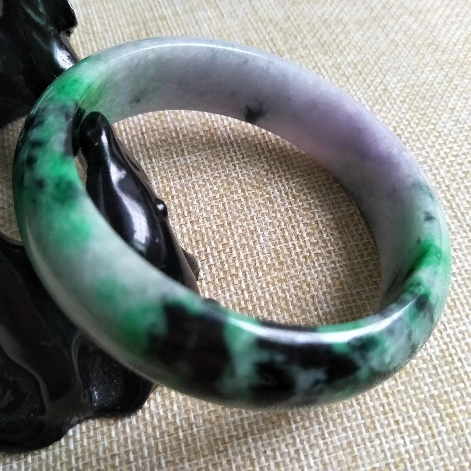 10% OFF- 61/62/63 mm Certified Natural Jadeite Emerald Jade Bangle《Grade A》D517