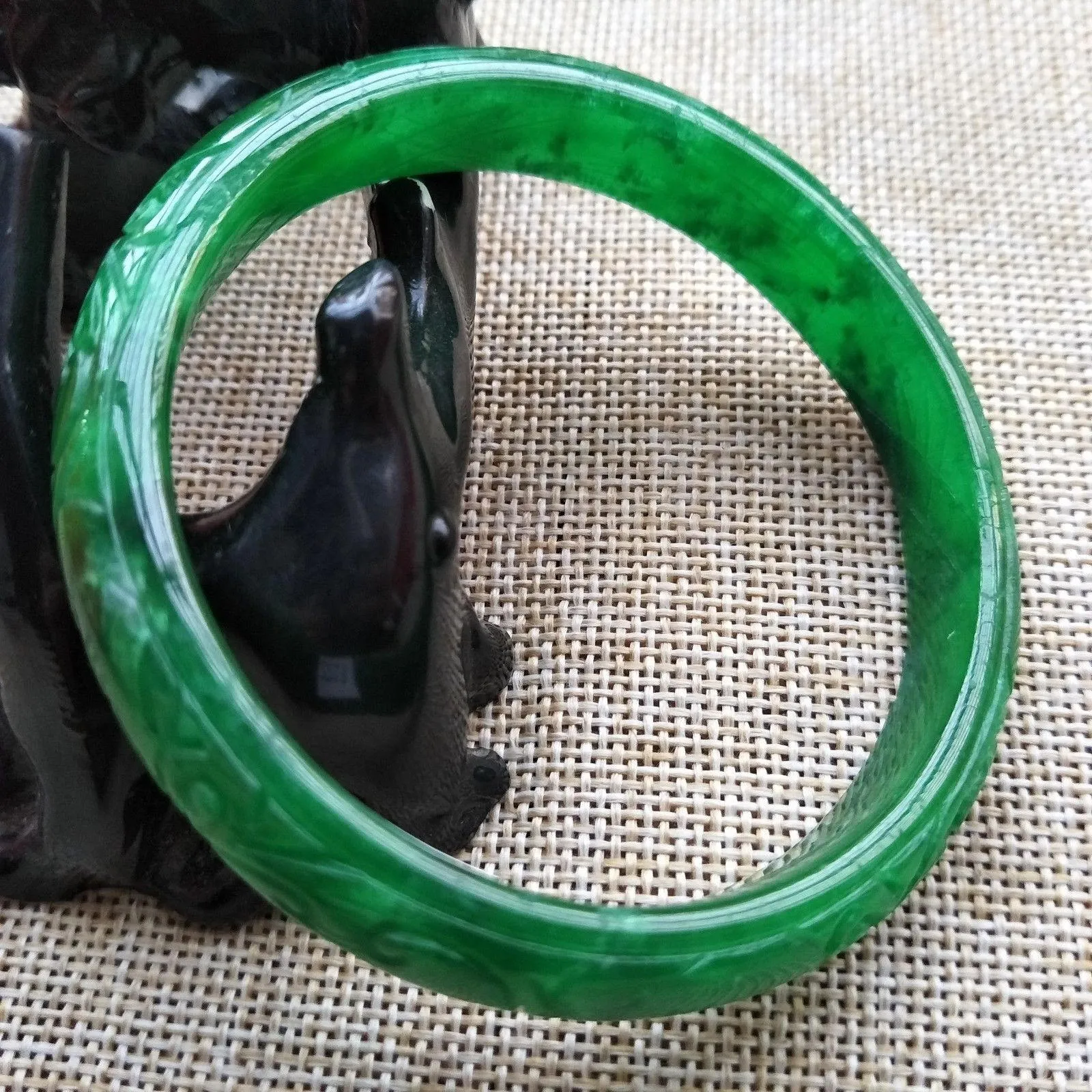 10% OFF- 61/62/63 mm Certified Natural Jadeite Emerald Jade Bangle《Grade A》Z213