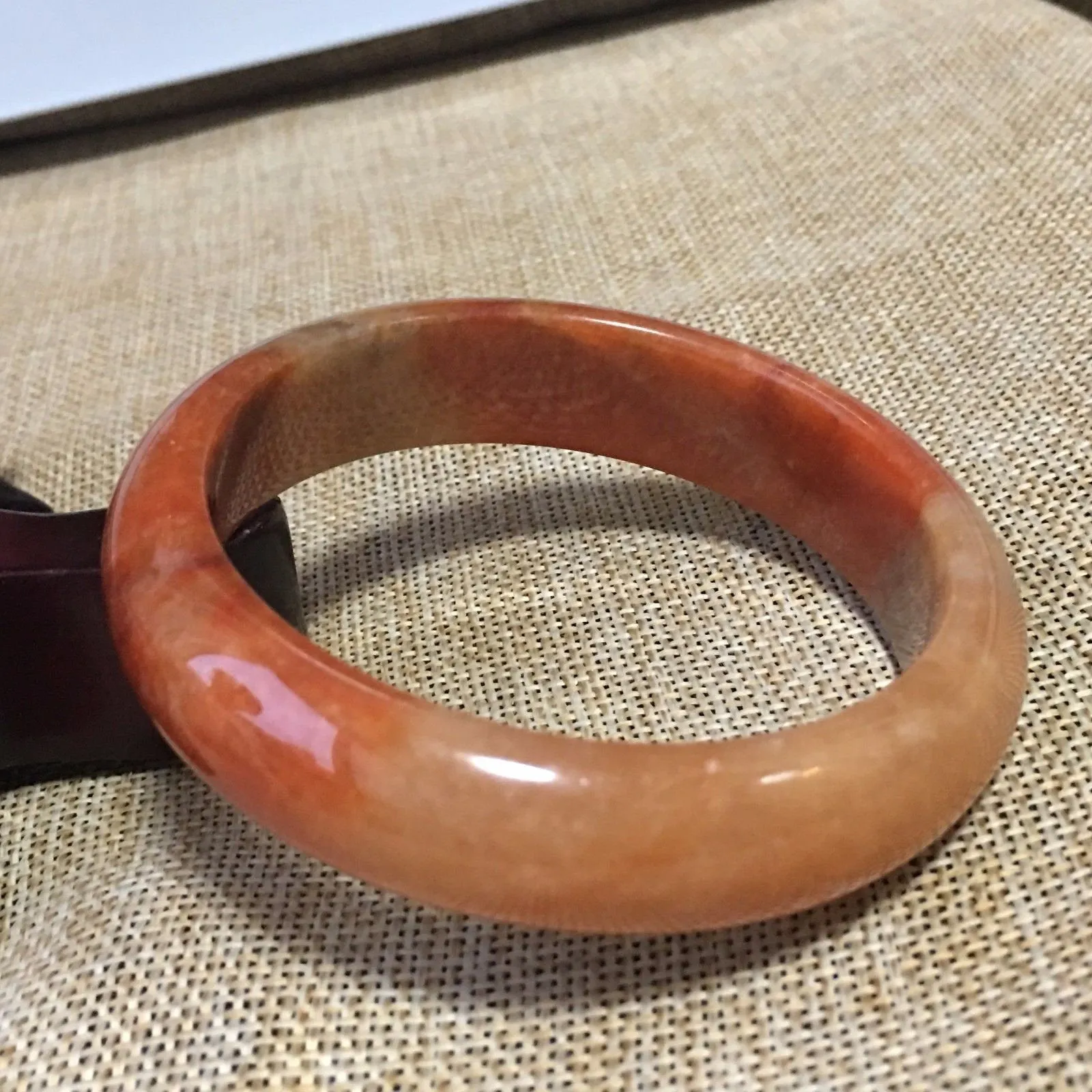 10% OFF- 61/62/63mm Certified Natural Yellow Red Jadeite Emerald A*Jade HandCarved Bangle L075