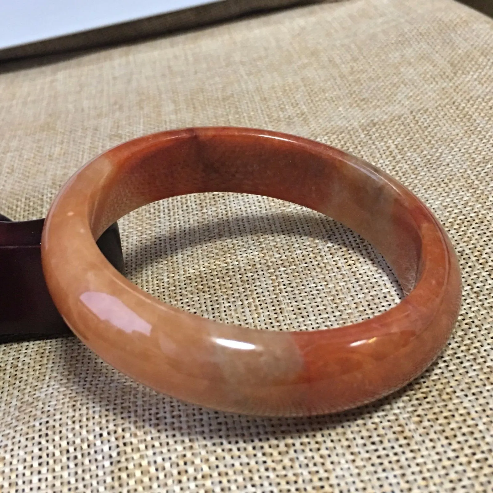 10% OFF- 61/62/63mm Certified Natural Yellow Red Jadeite Emerald A*Jade HandCarved Bangle L075