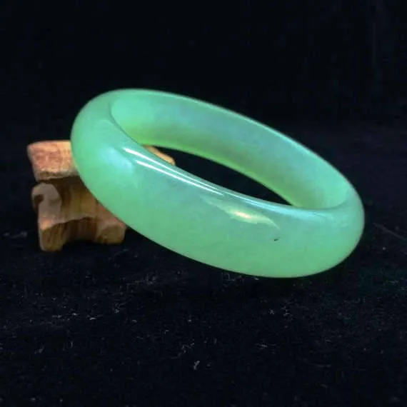 10% OFF on Sales- 56/57/58 mm Certified Natural Green Ice Emerald Jade Bracelet Bangle《Grade A》A20174