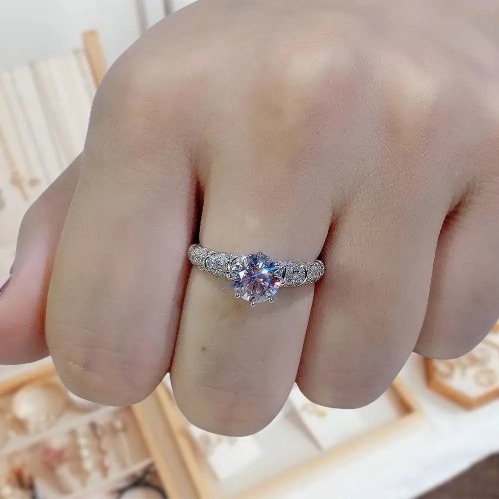 1.0ct Round Diamond Retro Engagement Ring