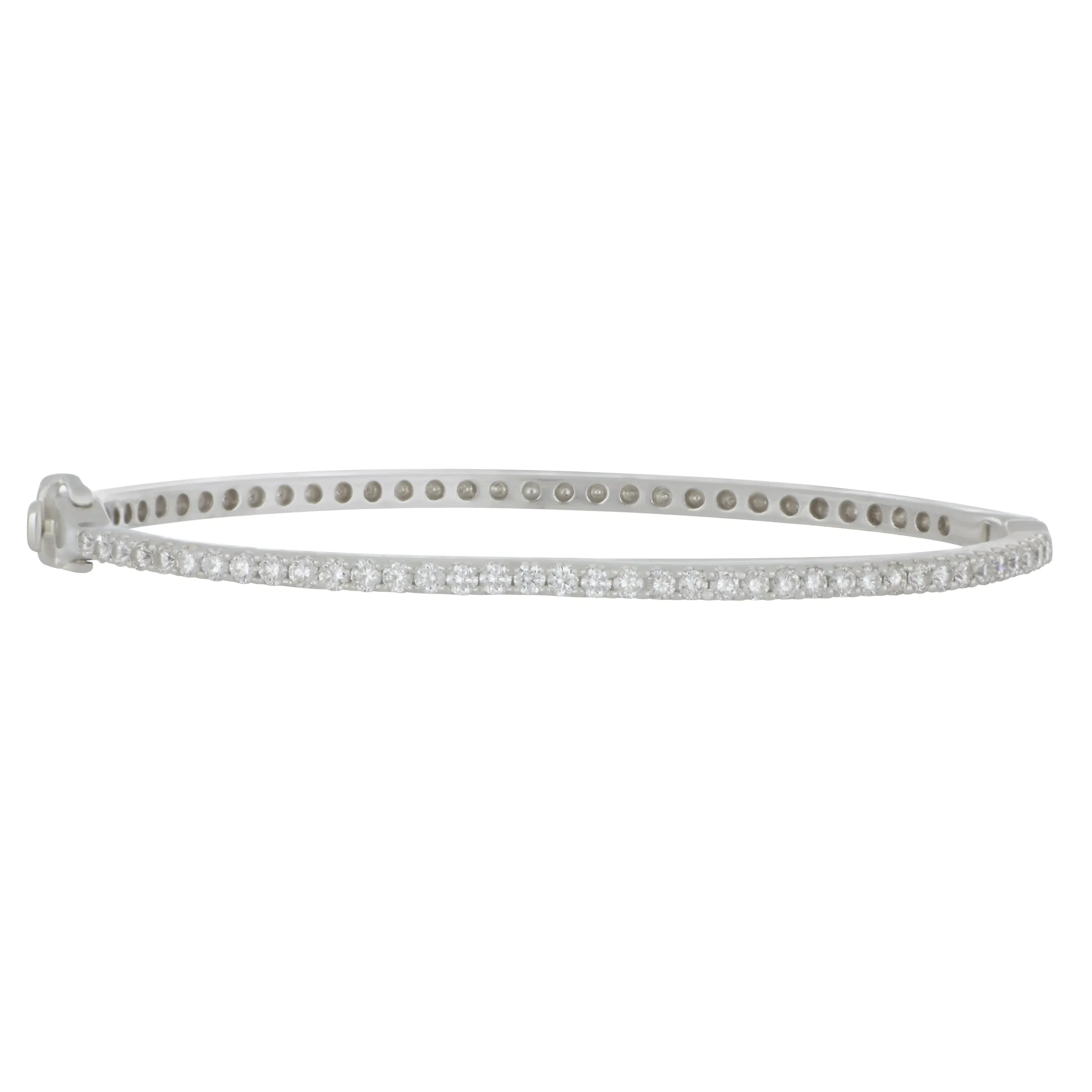 14k White Gold 1-Row Diamond Bangle Bracelet 1.15ctw HI/SI