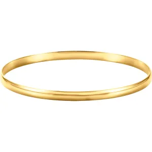 14k Yellow Gold 4mm Half Round Bangle Bracelet