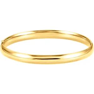 14k Yellow Gold 6.5mm Hinged Bangle Bracelet