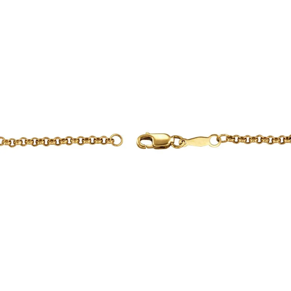 14k Yellow Gold Flower & Butterfly 7.5" Bracelet