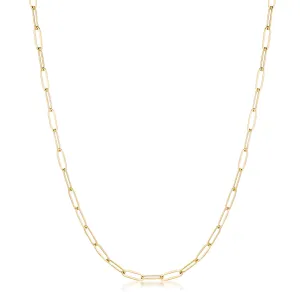 16 Gold Plated Linked Petite Paperclip Chain Necklace