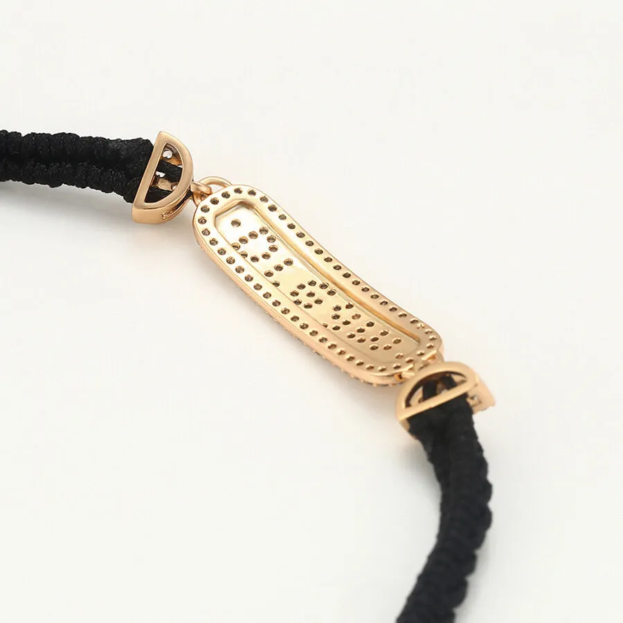 18K Gold Plated CZ Diamond Dream Handmade Macrame & Silk Bracelet