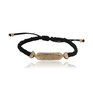 18K Gold Plated CZ Diamond Dream Handmade Macrame & Silk Bracelet