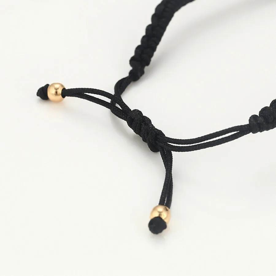 18K Gold Plated CZ Diamond Dream Handmade Macrame & Silk Bracelet