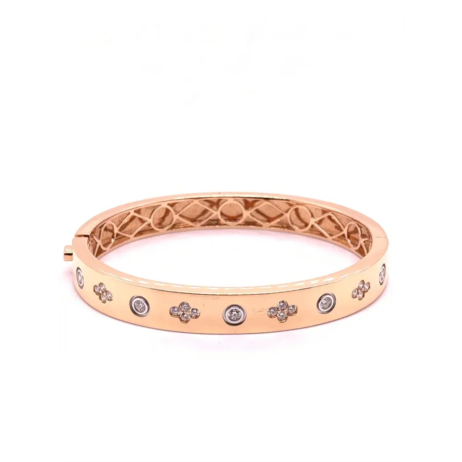 18K Rose Gold Diamond Bangle