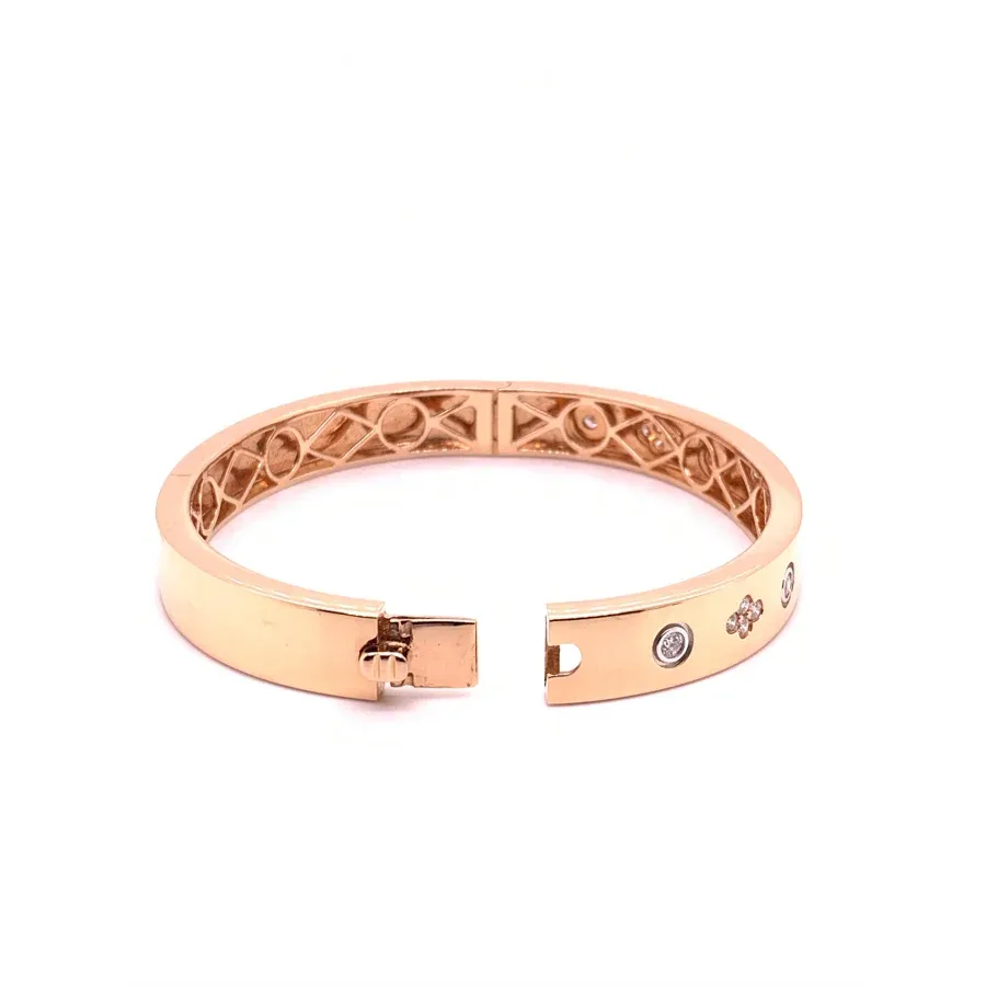 18K Rose Gold Diamond Bangle