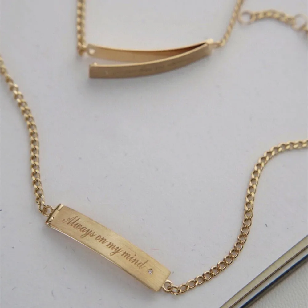 18K Solid Gold Miami Cuban Chain ID Bracelet Natural Diamond Forever Love Elegant Jewelry