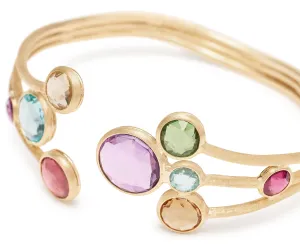 18K Yellow Gold Gemstone Cuff