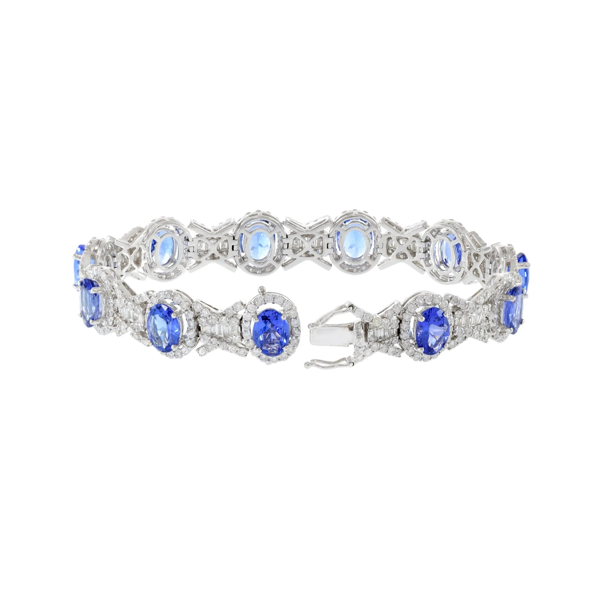 18KT White Gold Tanzanite And Diamond Bracelet
