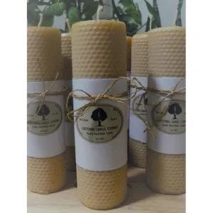 20cm Beeswax Pillar Candle, from the Chittering Candle Company