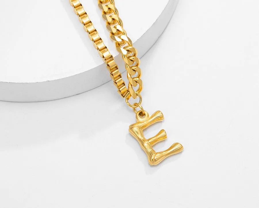 24K Gold Plated Initial E Bracelet