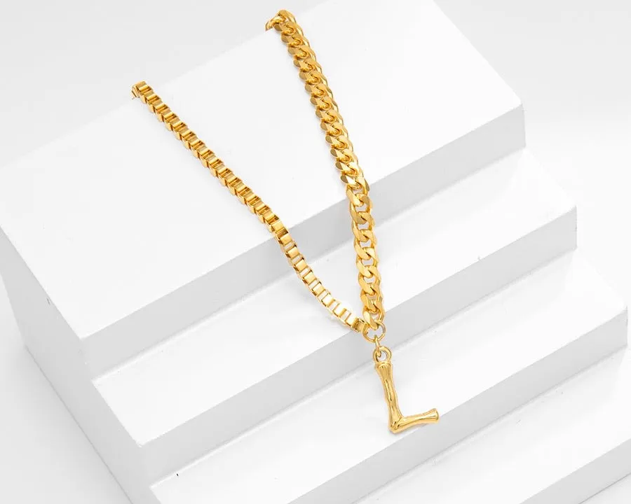 24K Gold Plated Initial L Bracelet