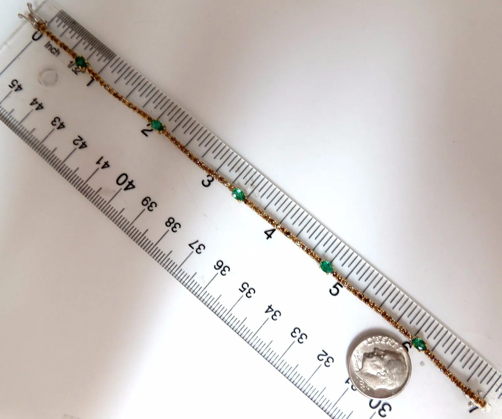 3.00ct green natural emeralds fancy color diamonds tennis bracelet 14k