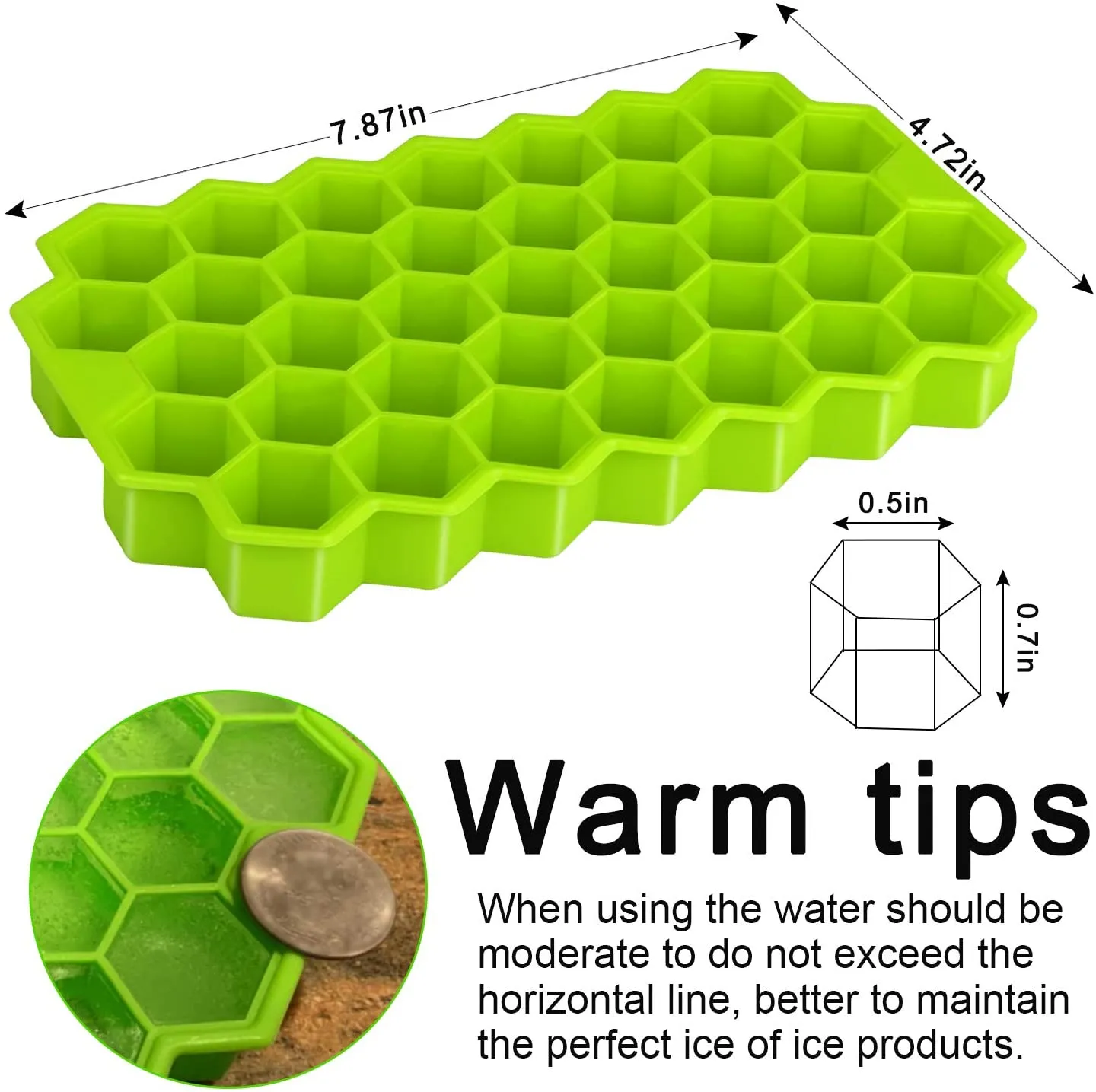 37 Cavity Ice Cube Tray Honeycomb Ice Cube Mold
