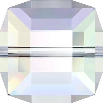 5601 Swarovski Cube Beads, Crystal Aurore Boreale B (001 ABB)