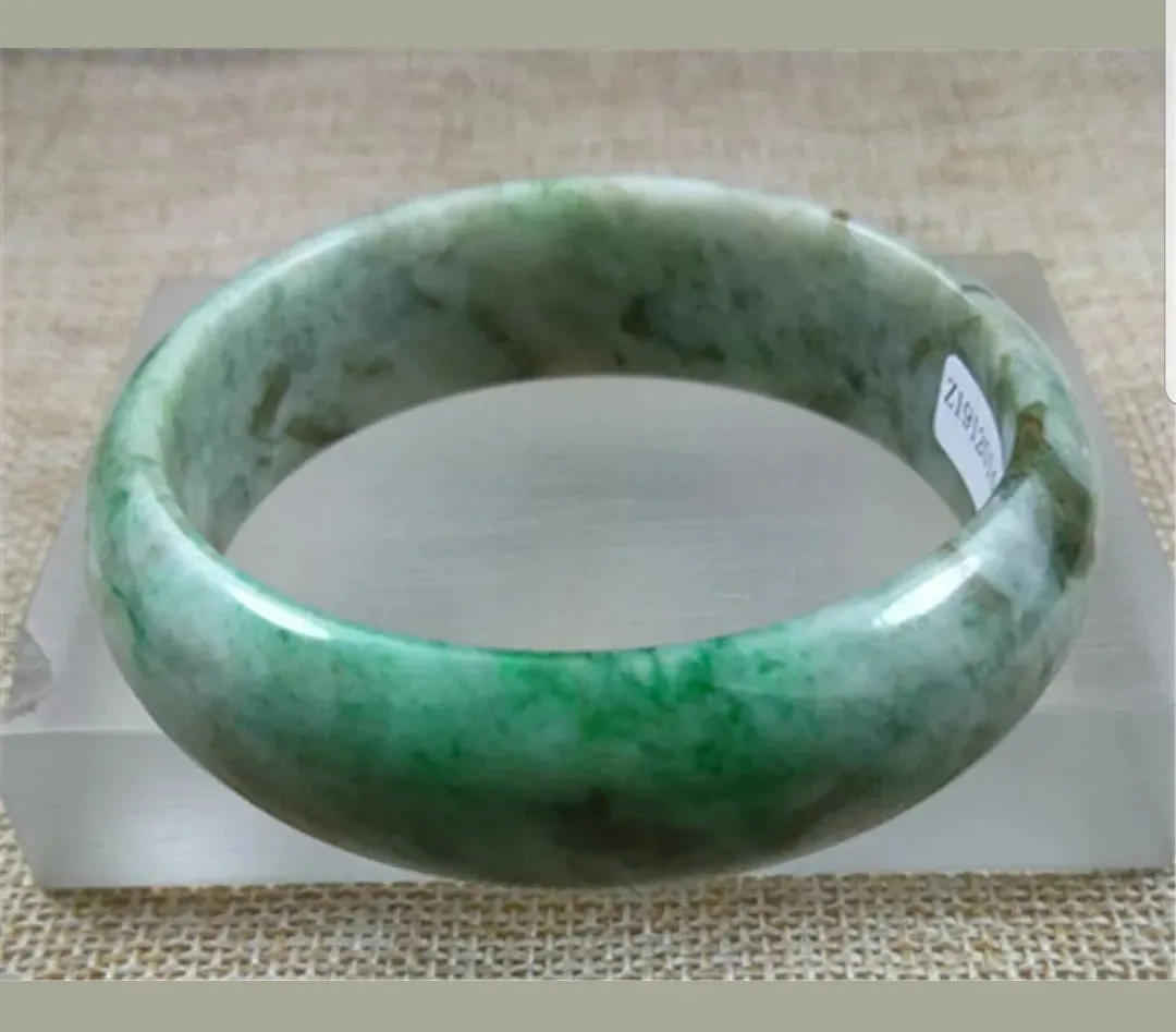 56/57/58mm Certified Natural Jadeite Emerald A*Jade HandCarved Bangle Z4450