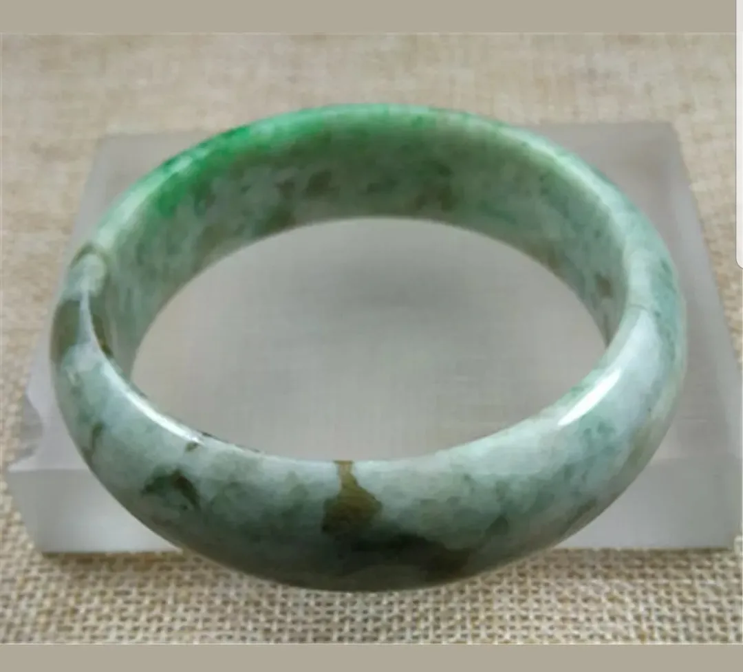56/57/58mm Certified Natural Jadeite Emerald A*Jade HandCarved Bangle Z4450