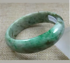 56/57/58mm Certified Natural Jadeite Emerald A*Jade HandCarved Bangle Z4450