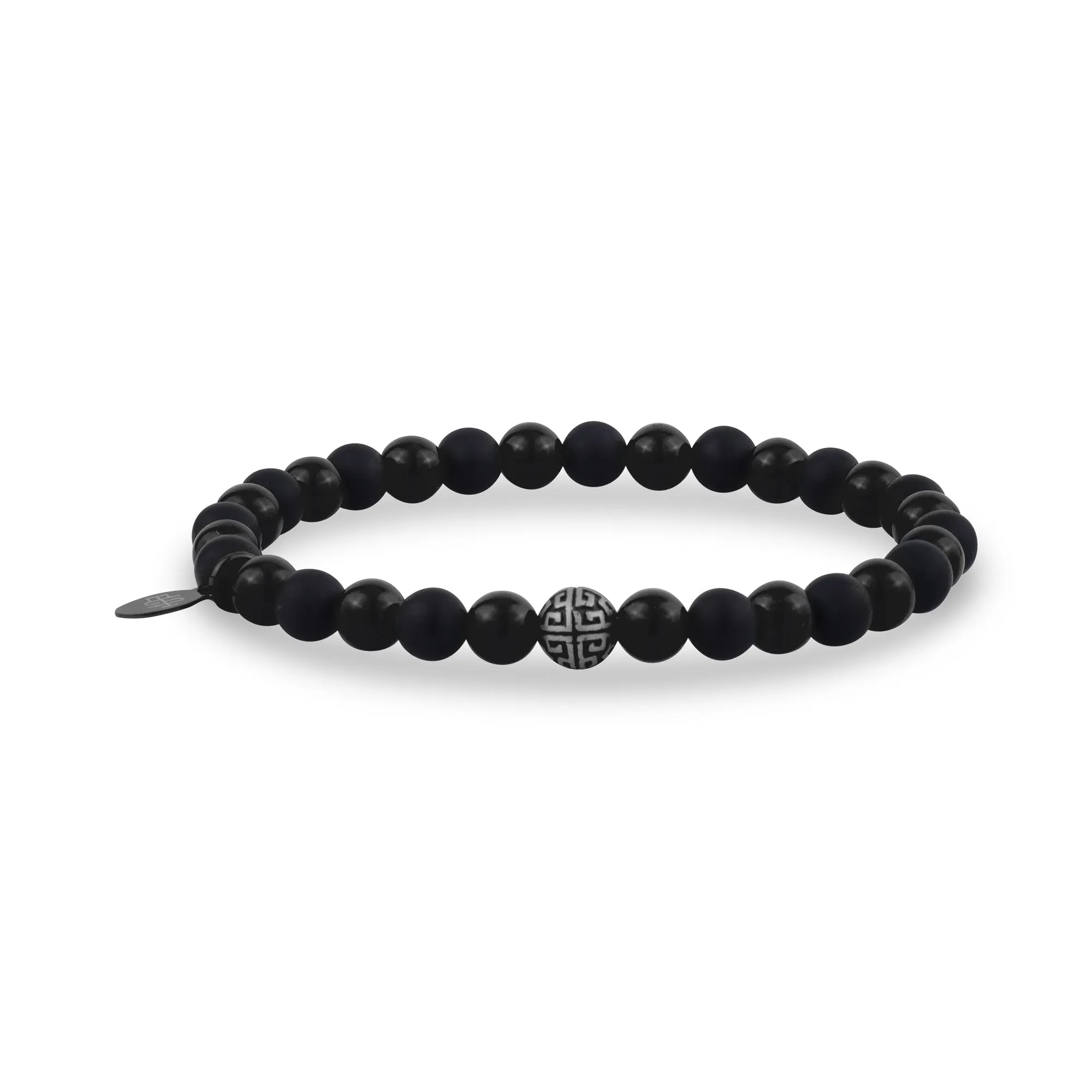 6mm Black Mix Stretch Bead Bracelet