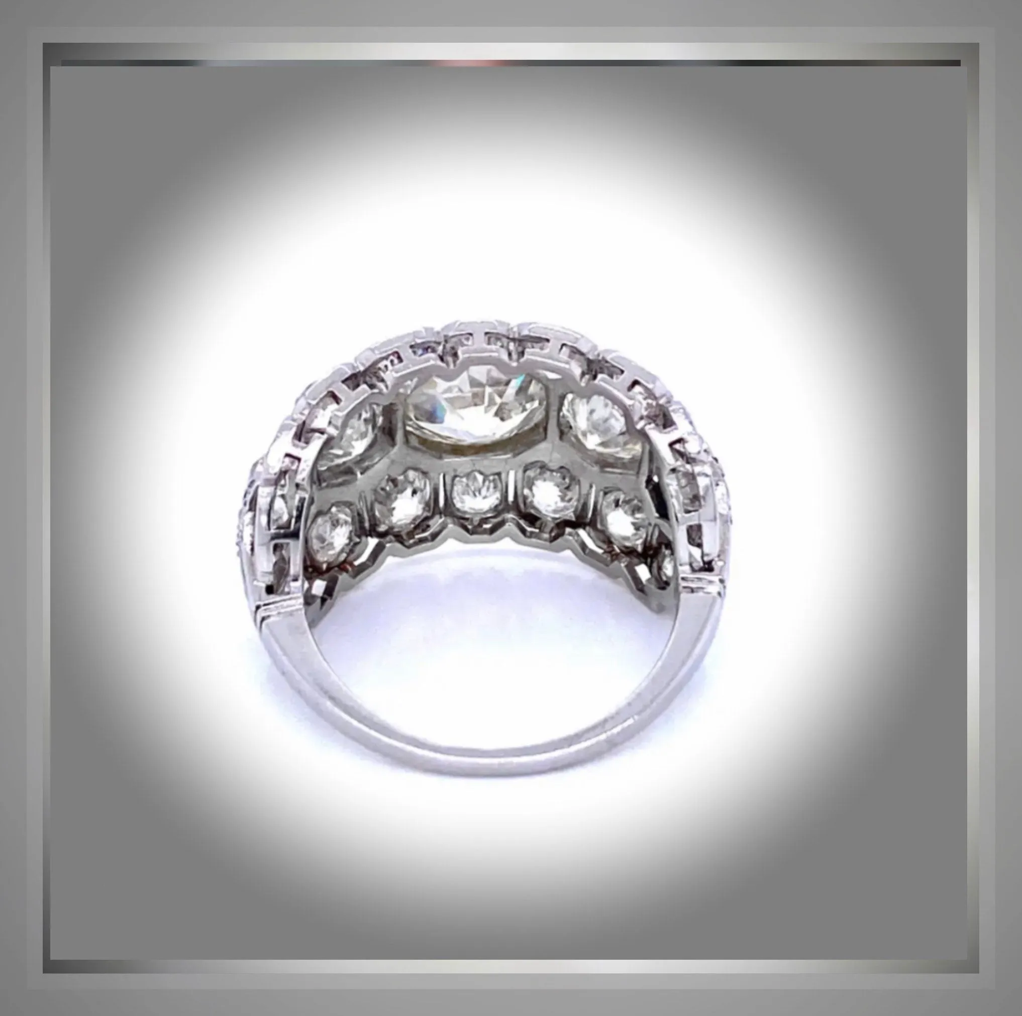 7 Carat Art Deco Inspired Platinum Ring - Circa 1920- 1930