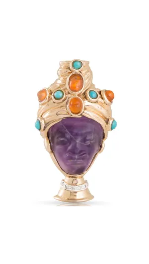 Amethyst, Opal And Diamond Blackamoor Ring