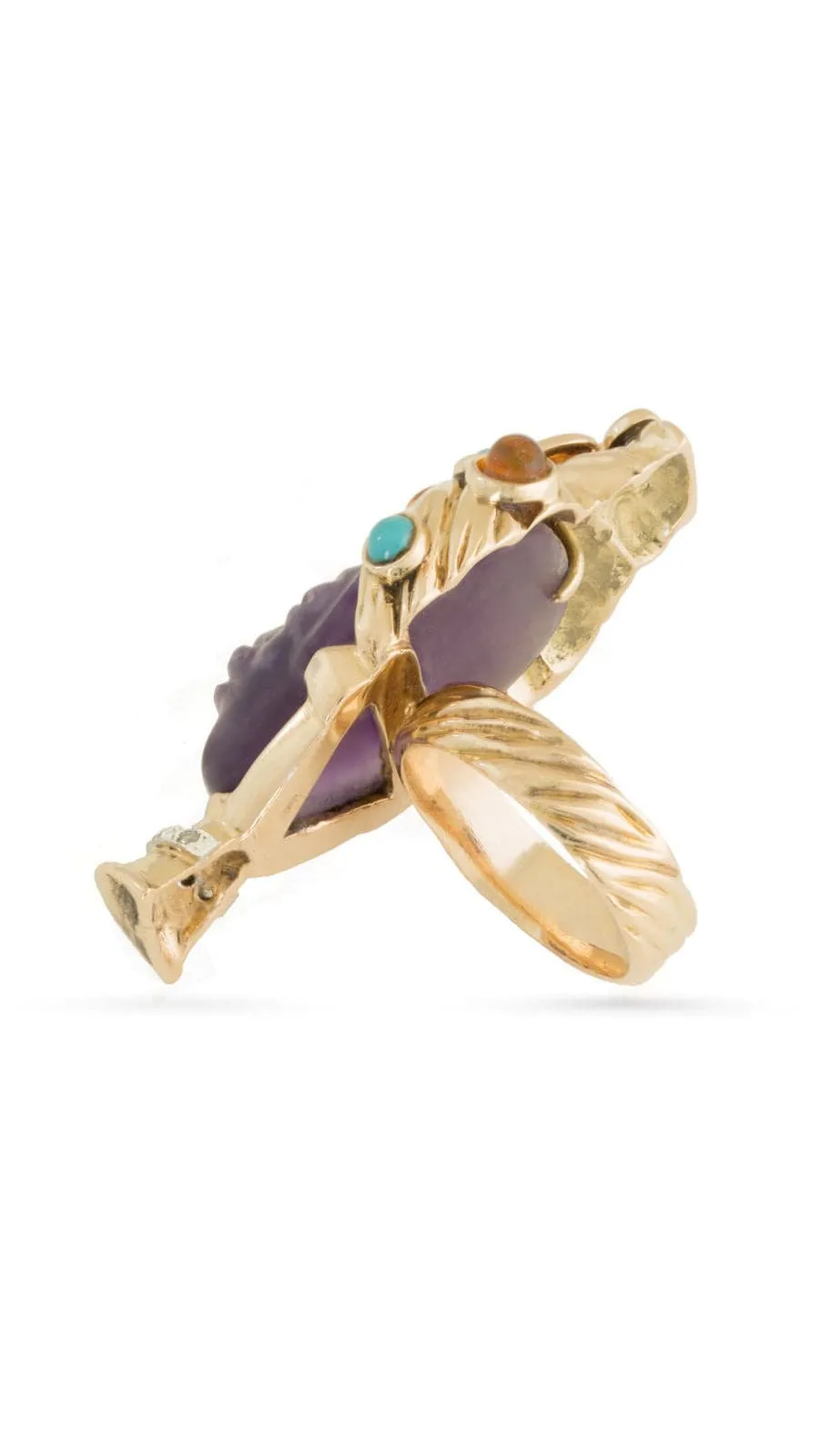 Amethyst, Opal And Diamond Blackamoor Ring