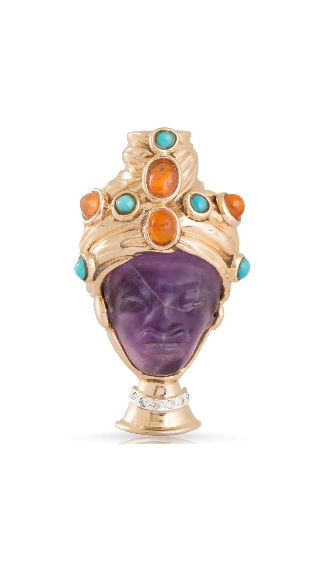 Amethyst, Opal And Diamond Blackamoor Ring