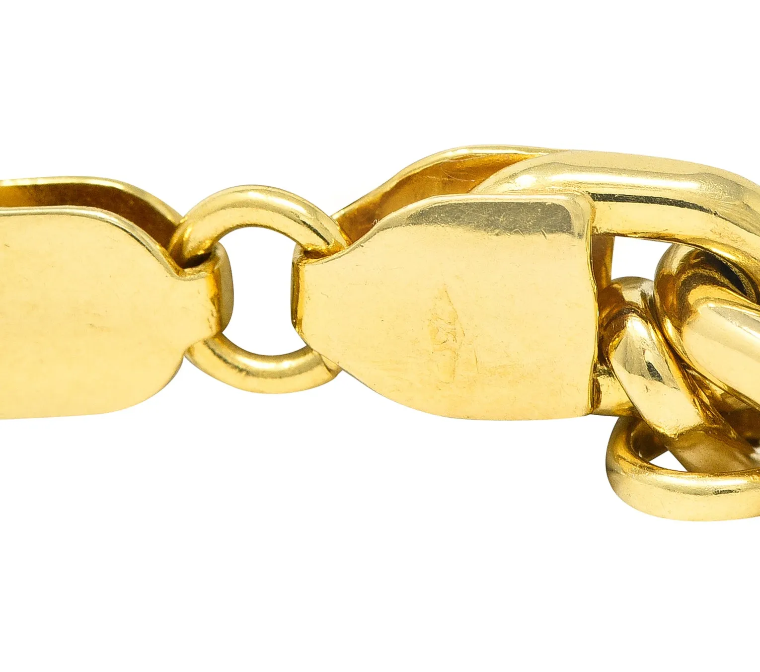 Asch Grossbardt Diamond Inlaid Multi-Gem 18K Yellow Gold Fish Vintage Charm Bracelet