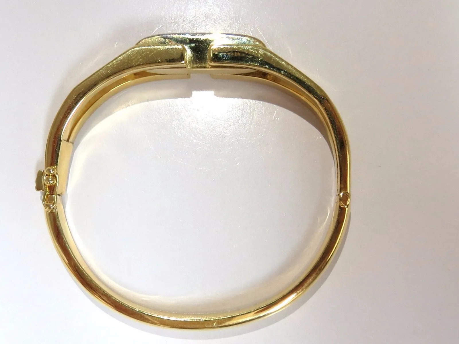 bangle bracelet 14kt .70ct round natural diamonds raised bar mod deco
