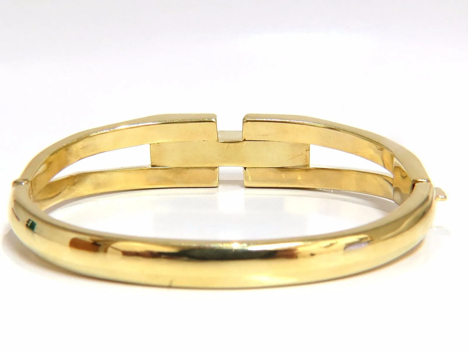 bangle bracelet 14kt .70ct round natural diamonds raised bar mod deco