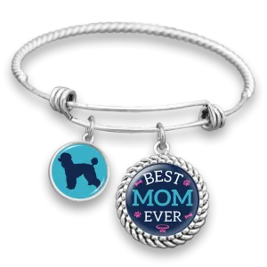Best Mom Ever Poodle Charm Bracelet
