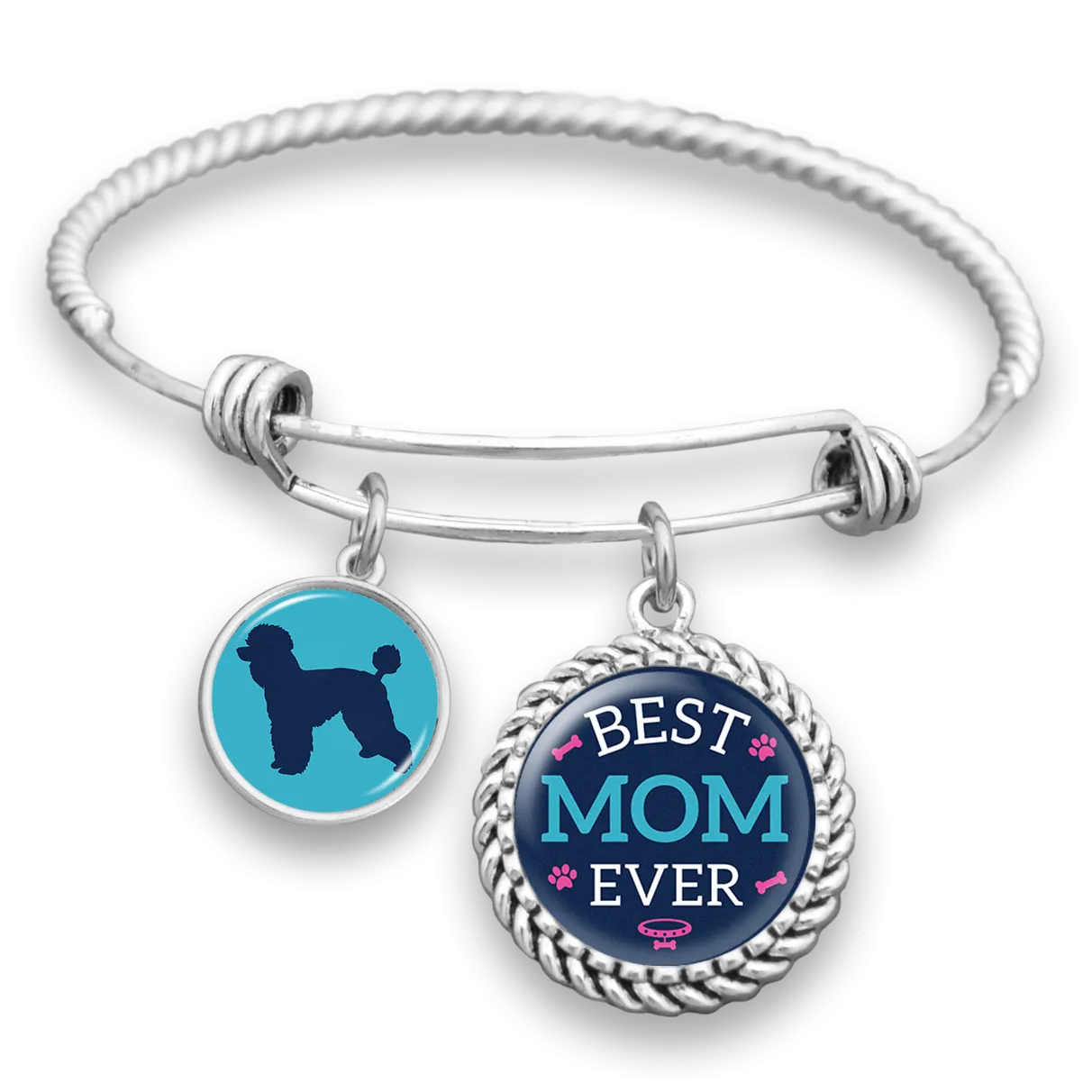 Best Mom Ever Poodle Charm Bracelet
