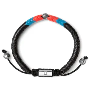 Black, Blue, and Red Glass with Silver Tropez